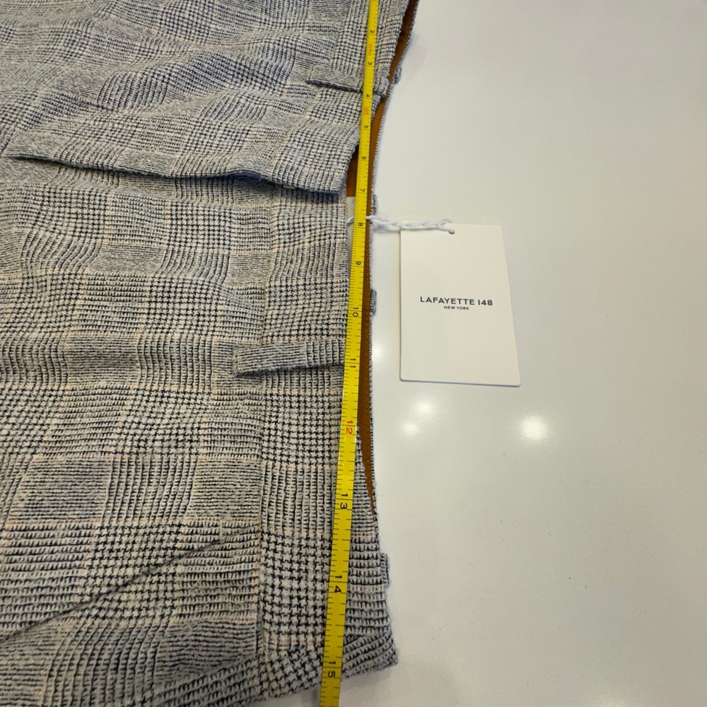 Lafayette 148 New York Sullivan Glen plaid wool blend boule’ Wide Leg Pants - Picture 12 of 16